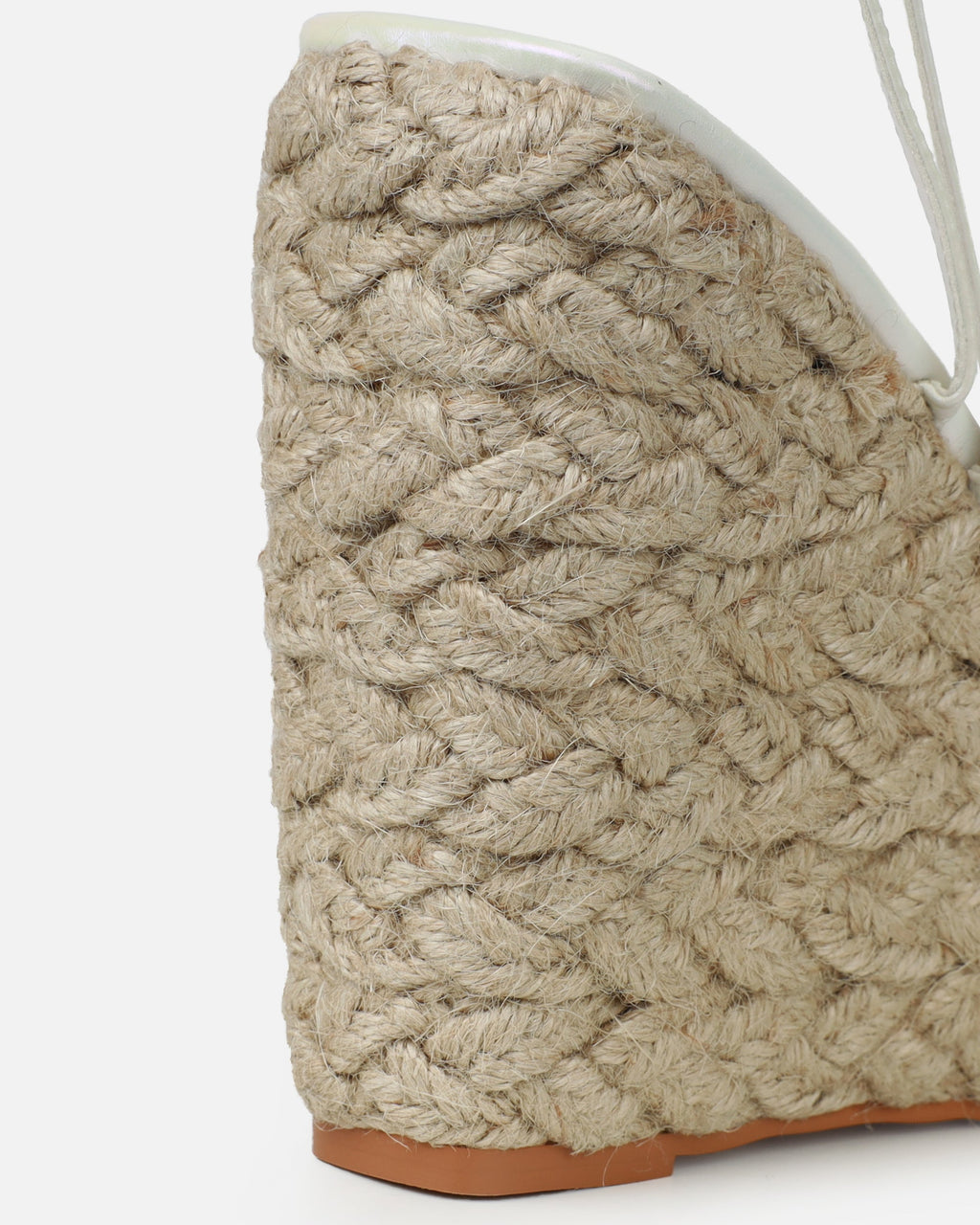 Akela White Pearlised Wedge Espadrille Sandals