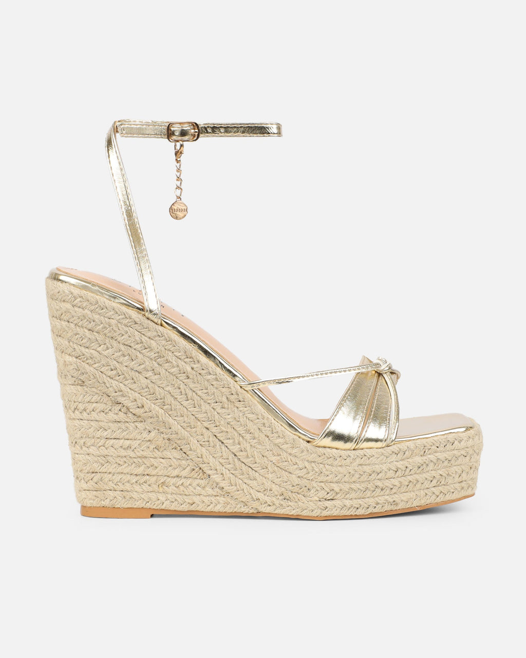 Citra Gold Metallic Espadrille Wedges