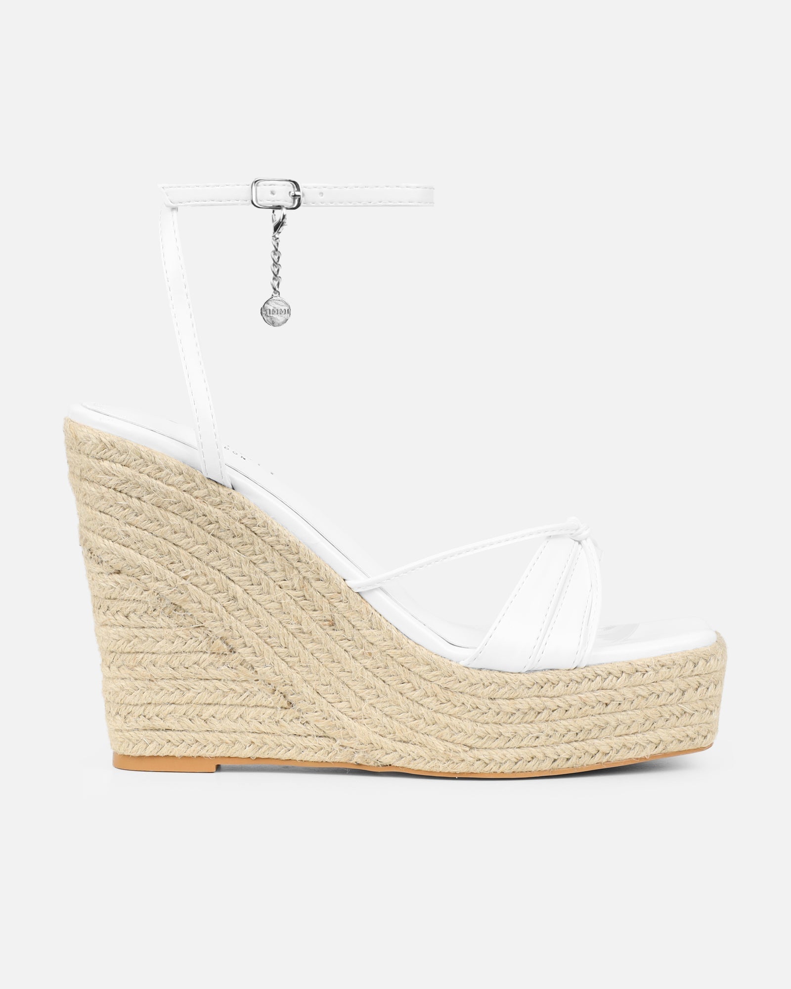 Citra White Espadrille Wedges