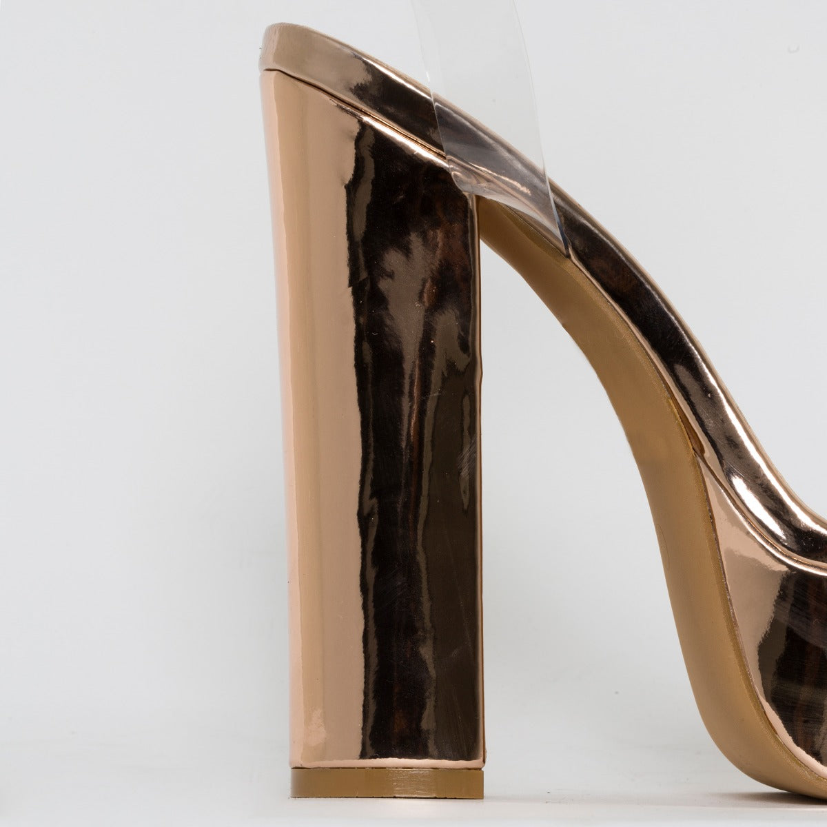 Halo Clear Rose Gold Platform Heels