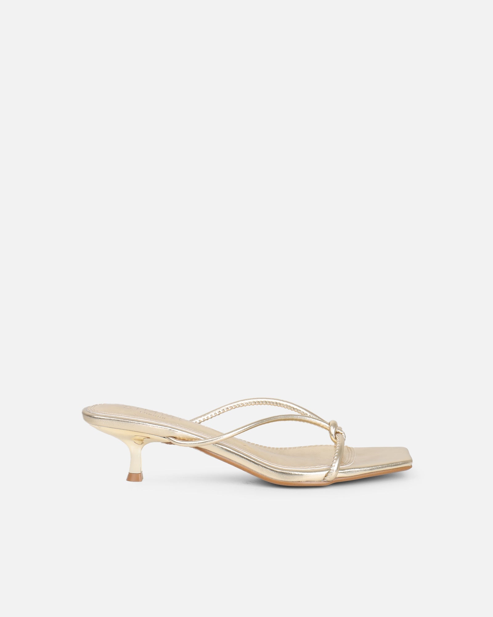 Haylen Gold Metallic Knotted Mules