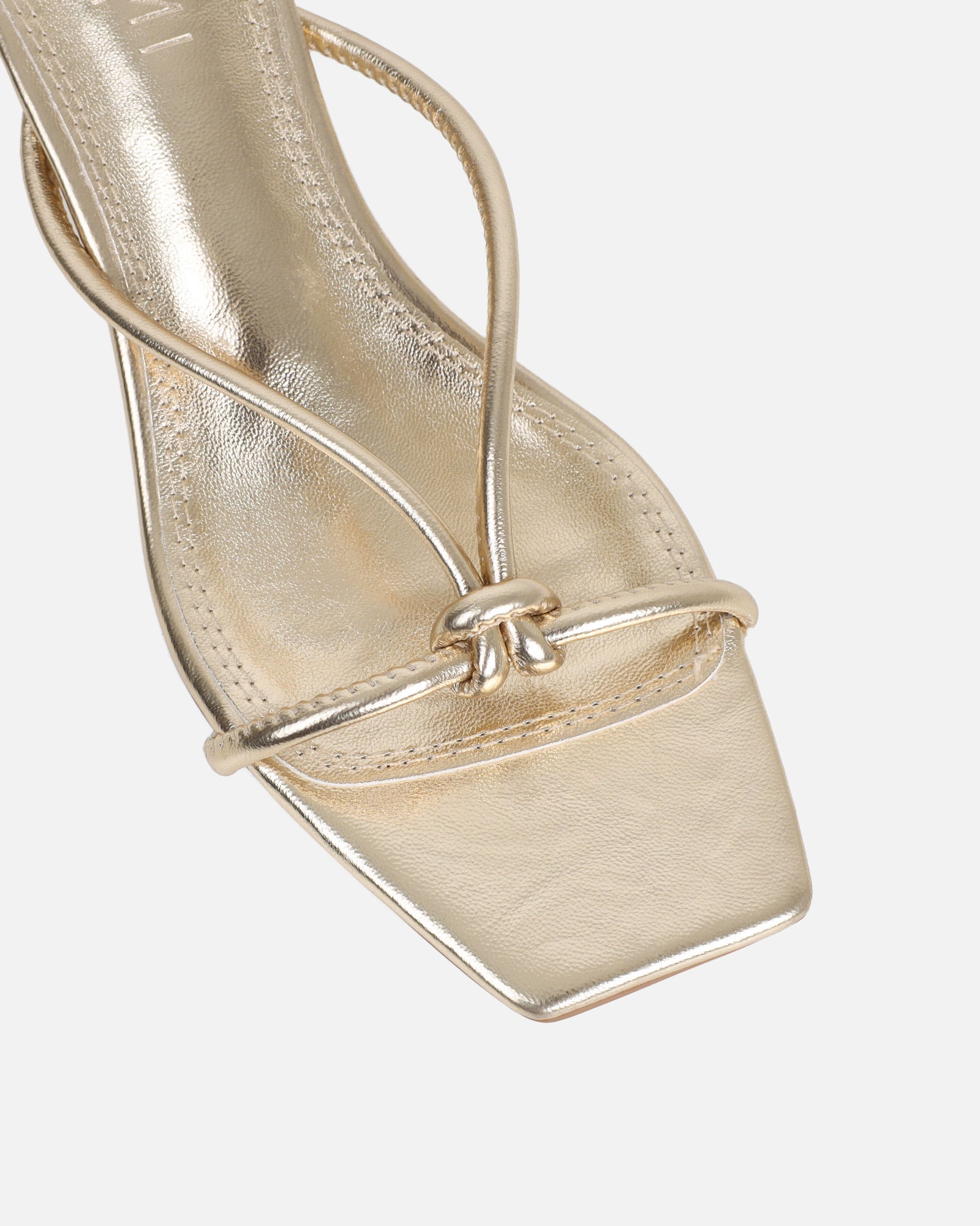Haylen Gold Metallic Knotted Mules