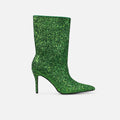 Houda Green Glitter Ankle Boots