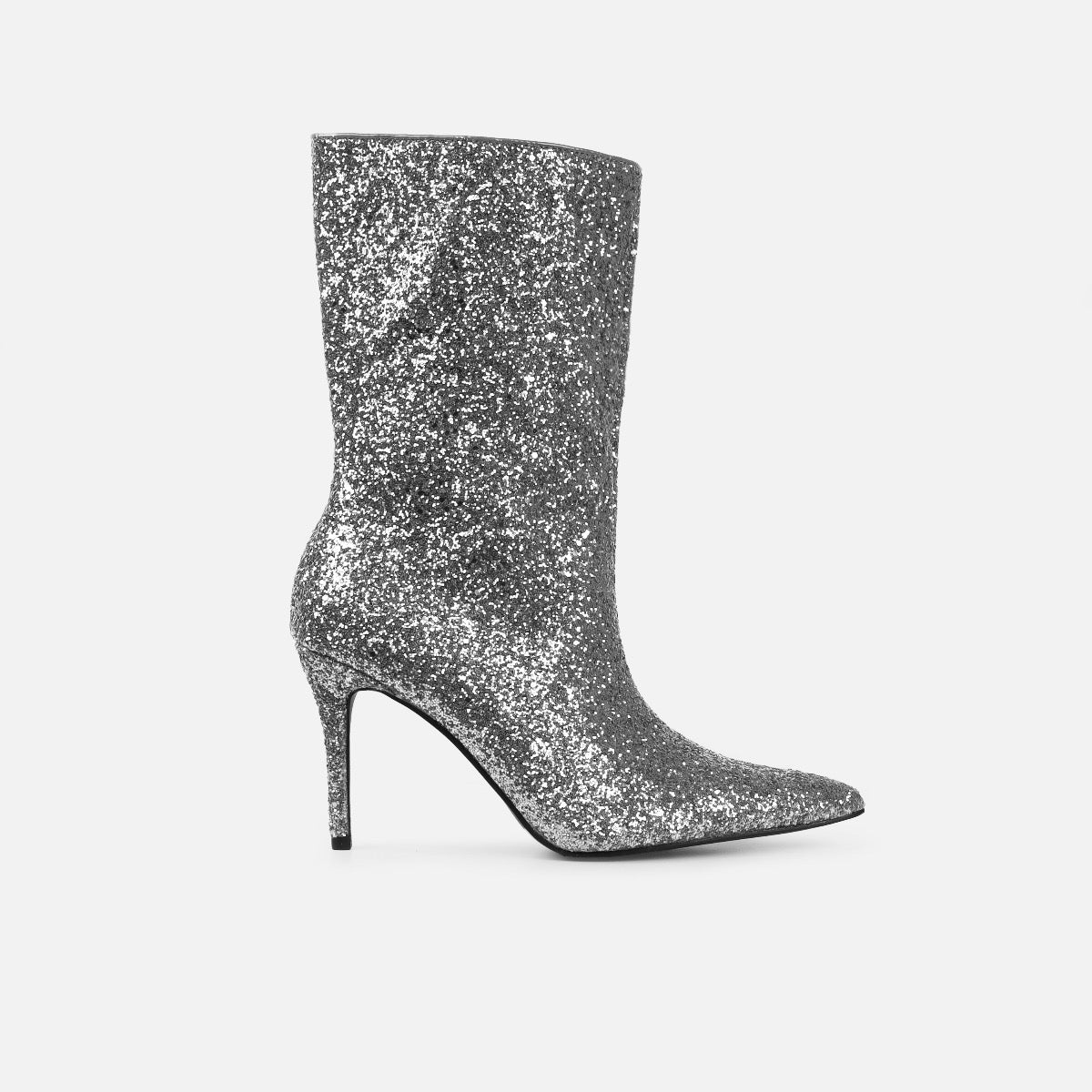 Houda Silver Glitter Ankle Boots