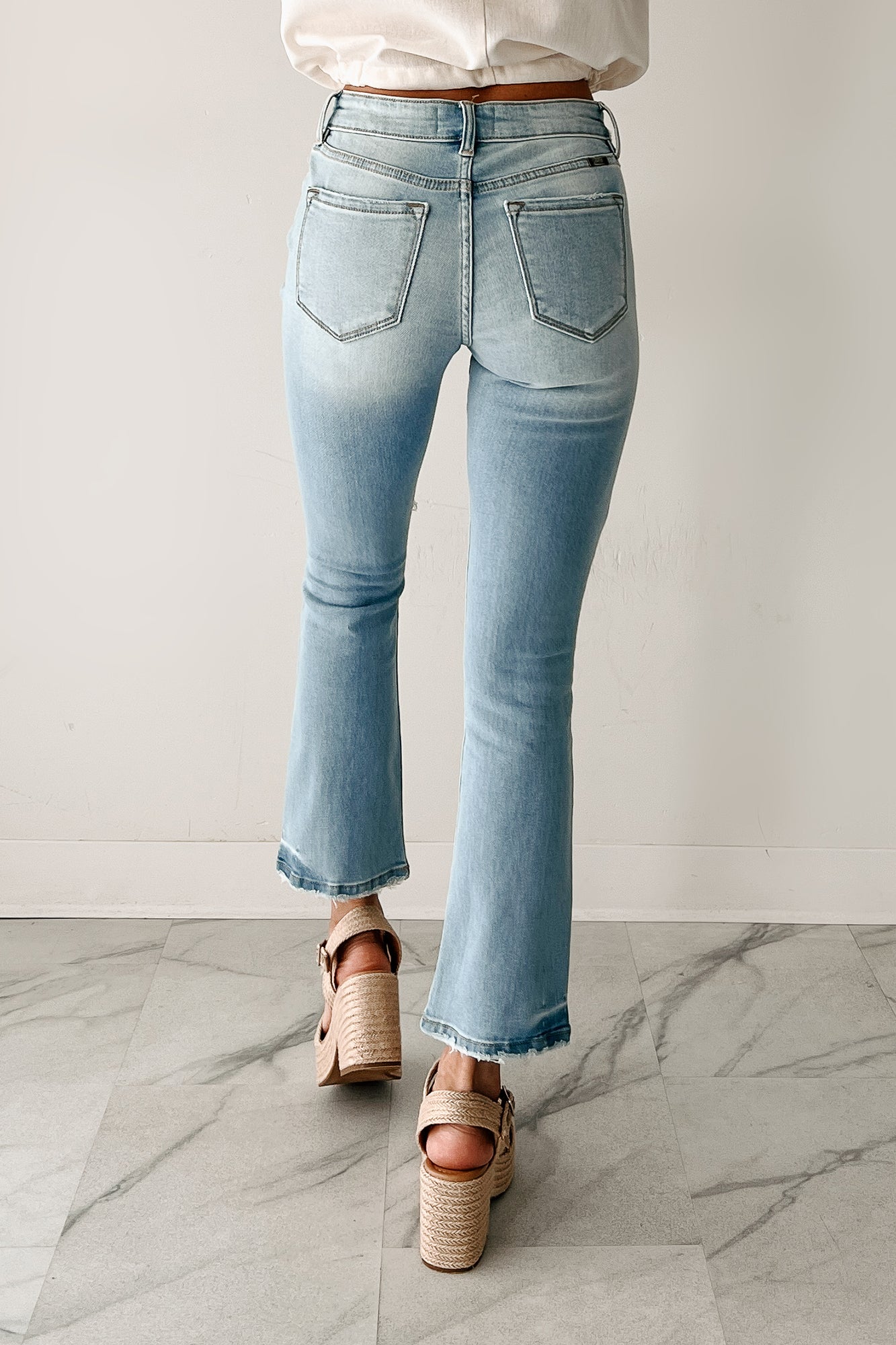 Koa Kick Flare Distressed Kancan Jeans (Light)
