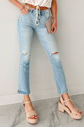 Koa Kick Flare Distressed Kancan Jeans (Light)