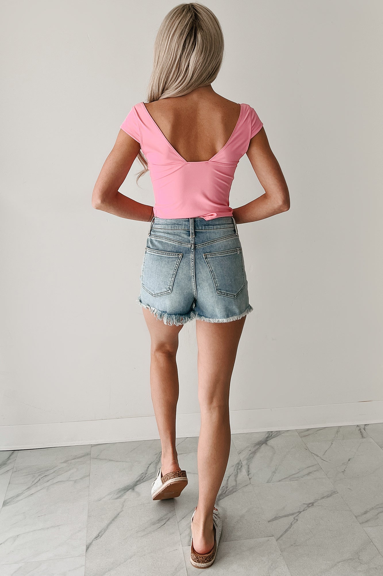 Flirt On Repeat Sweetheart Cap Sleeve Top (Pink)