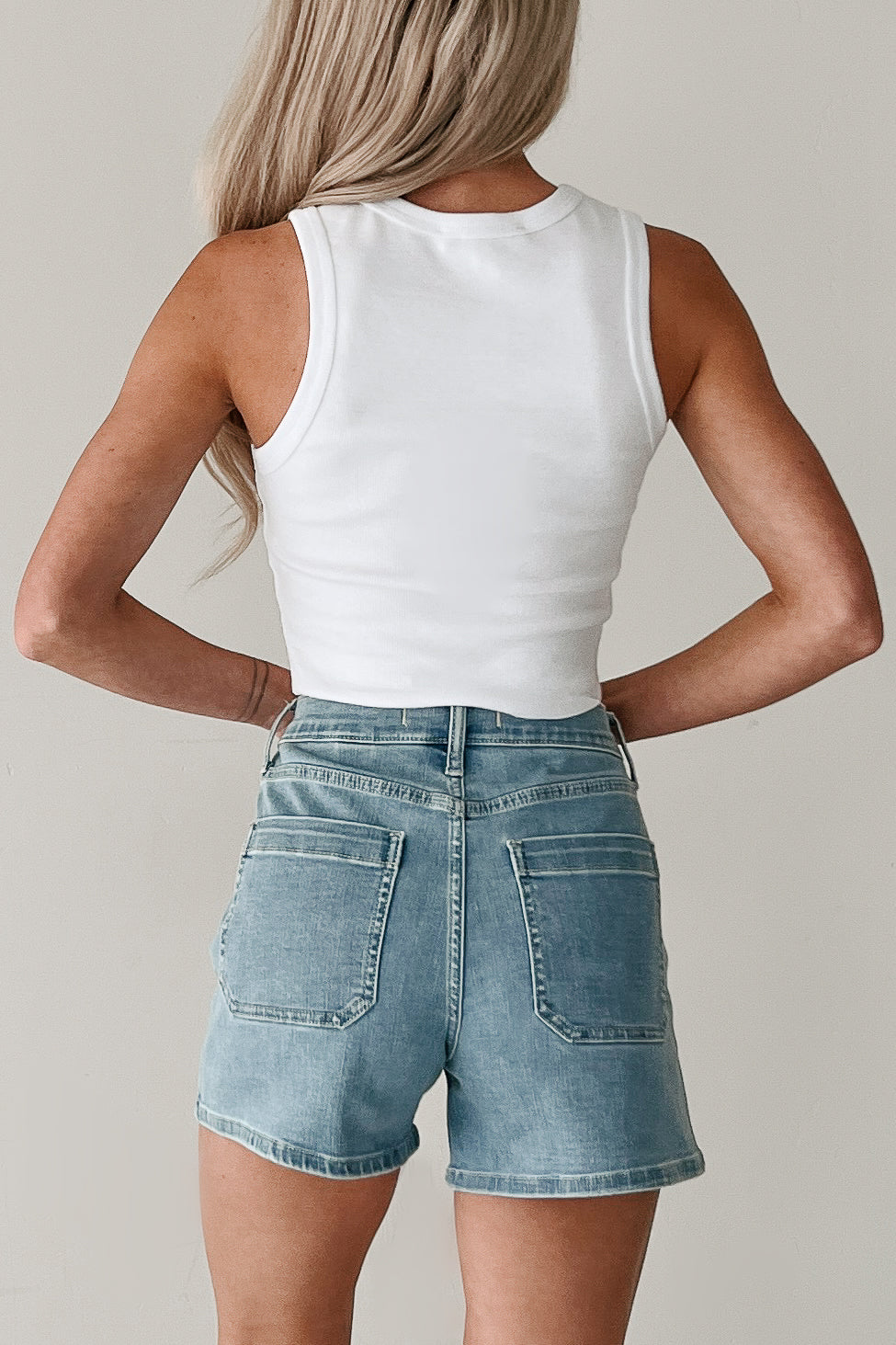 Be My Baby Ribbed Rhinestone Tank Top (White)