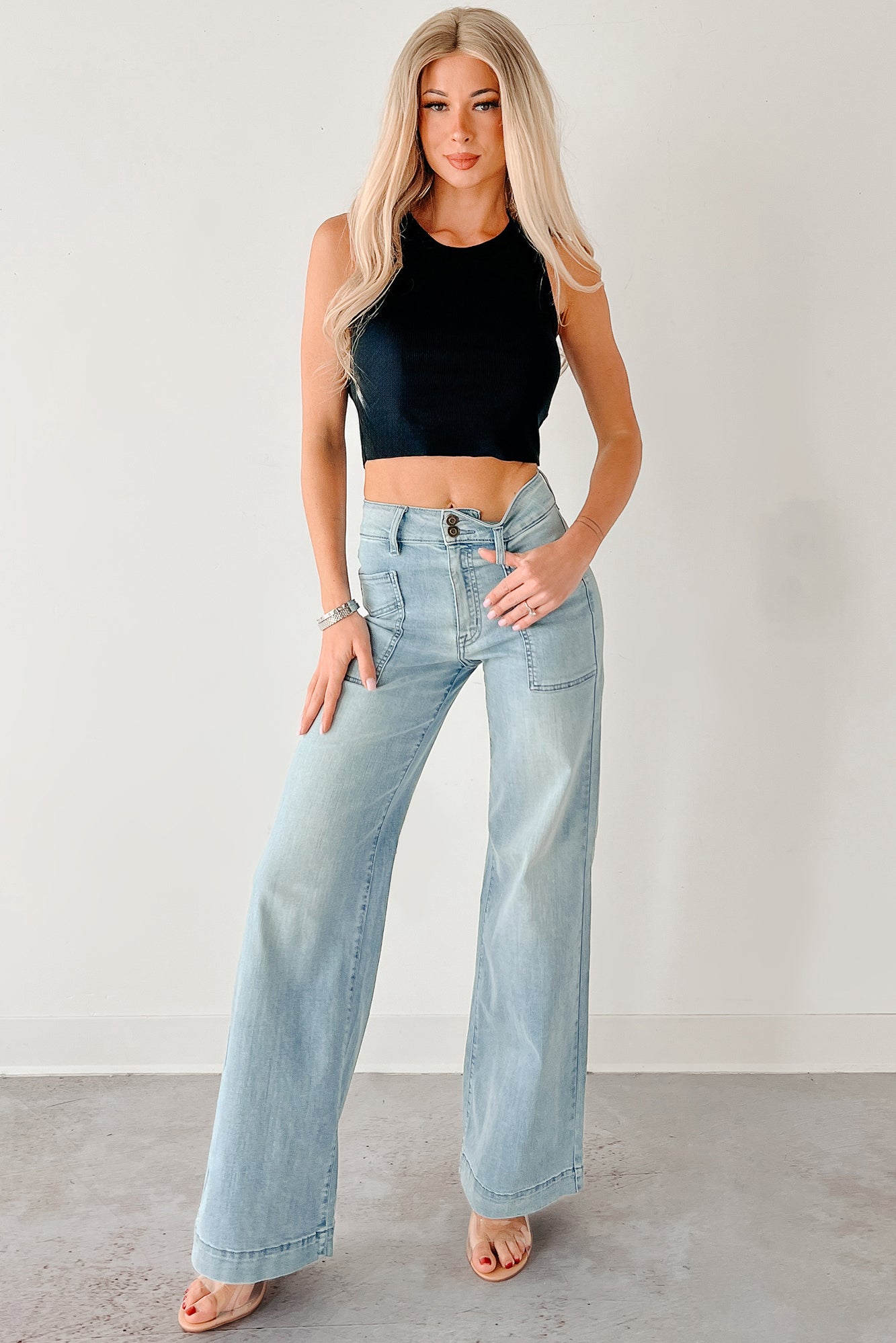 Dream On Ribbed Crop Tank (Black)