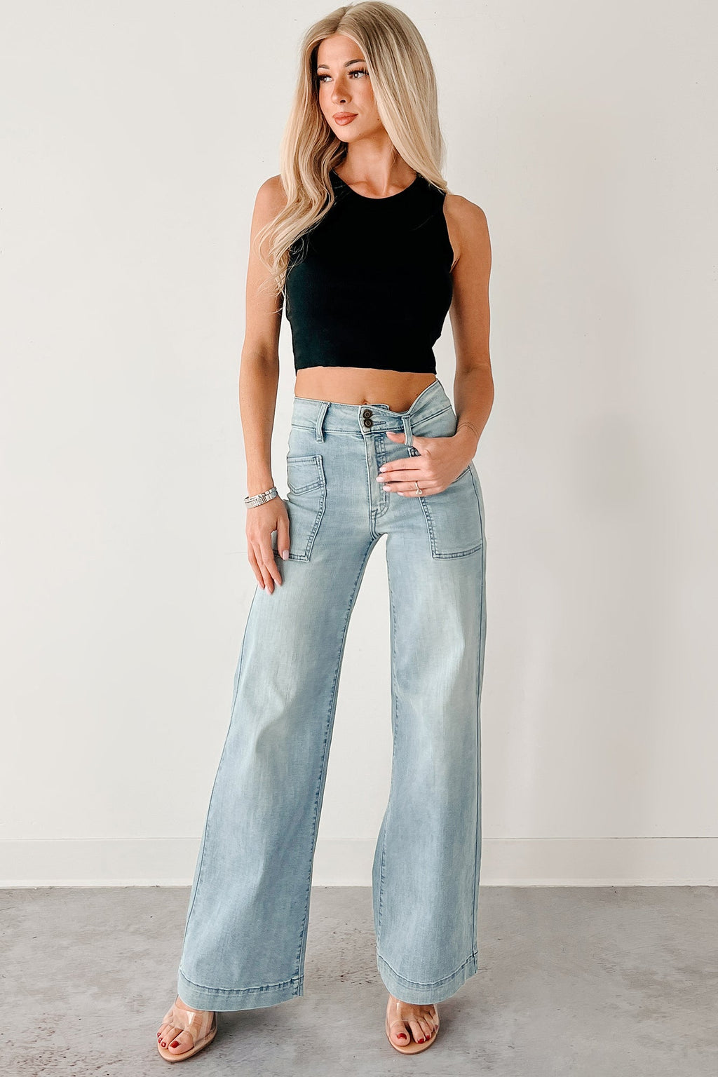 Dream On Ribbed Crop Tank (Black)