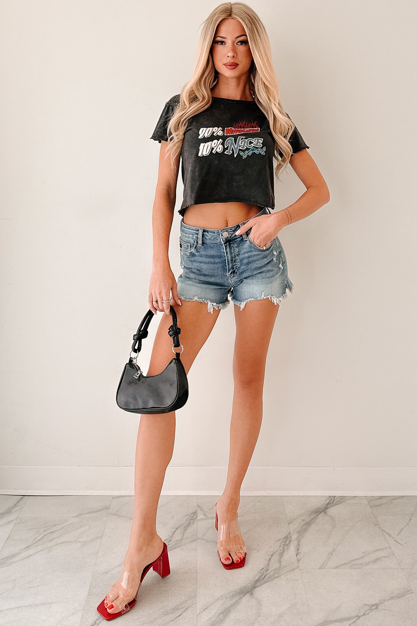 "90% Naughty 10% Nice" Graphic T-Shirt (Charcoal)