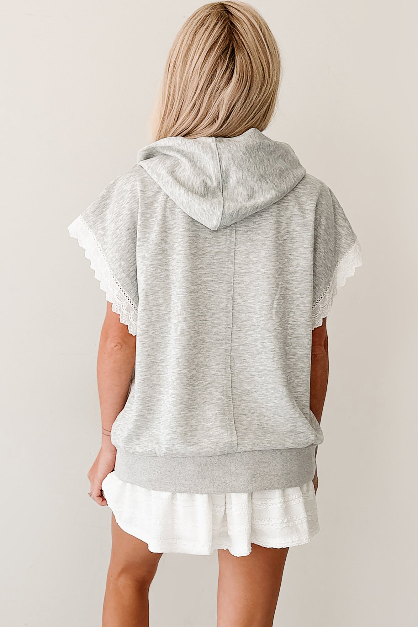 Cuddle Weather Short Sleeve Hoodie (Heather Grey)