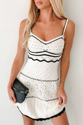 Cupid’s Cloud Sleeveless Crochet Mini Dress (Cream)