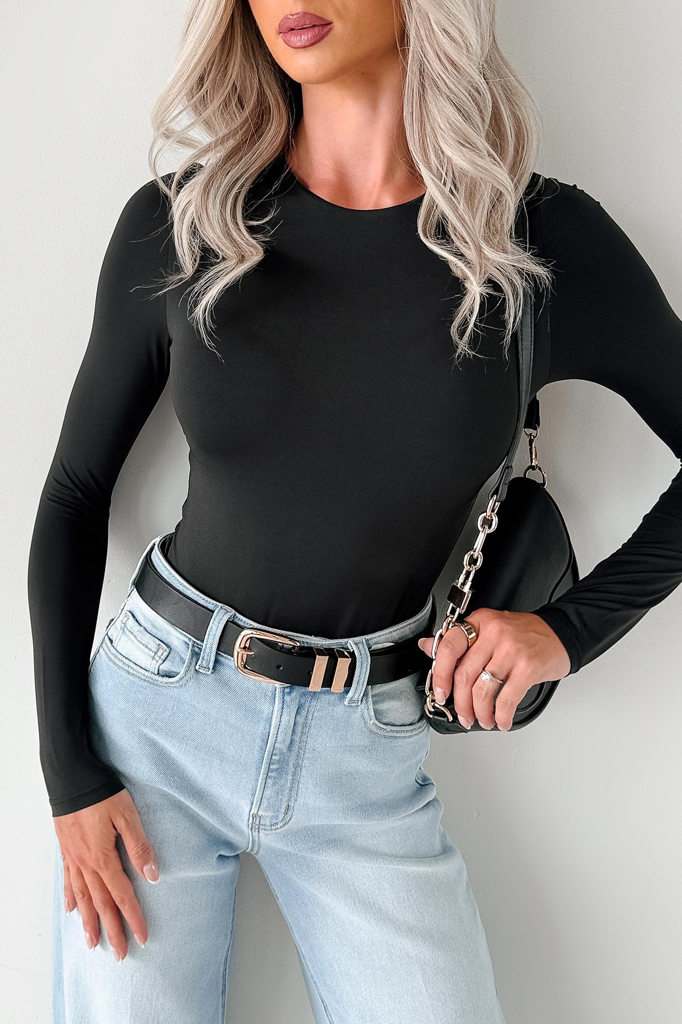 Always Refined Long Sleeve Bodysuit (Black)