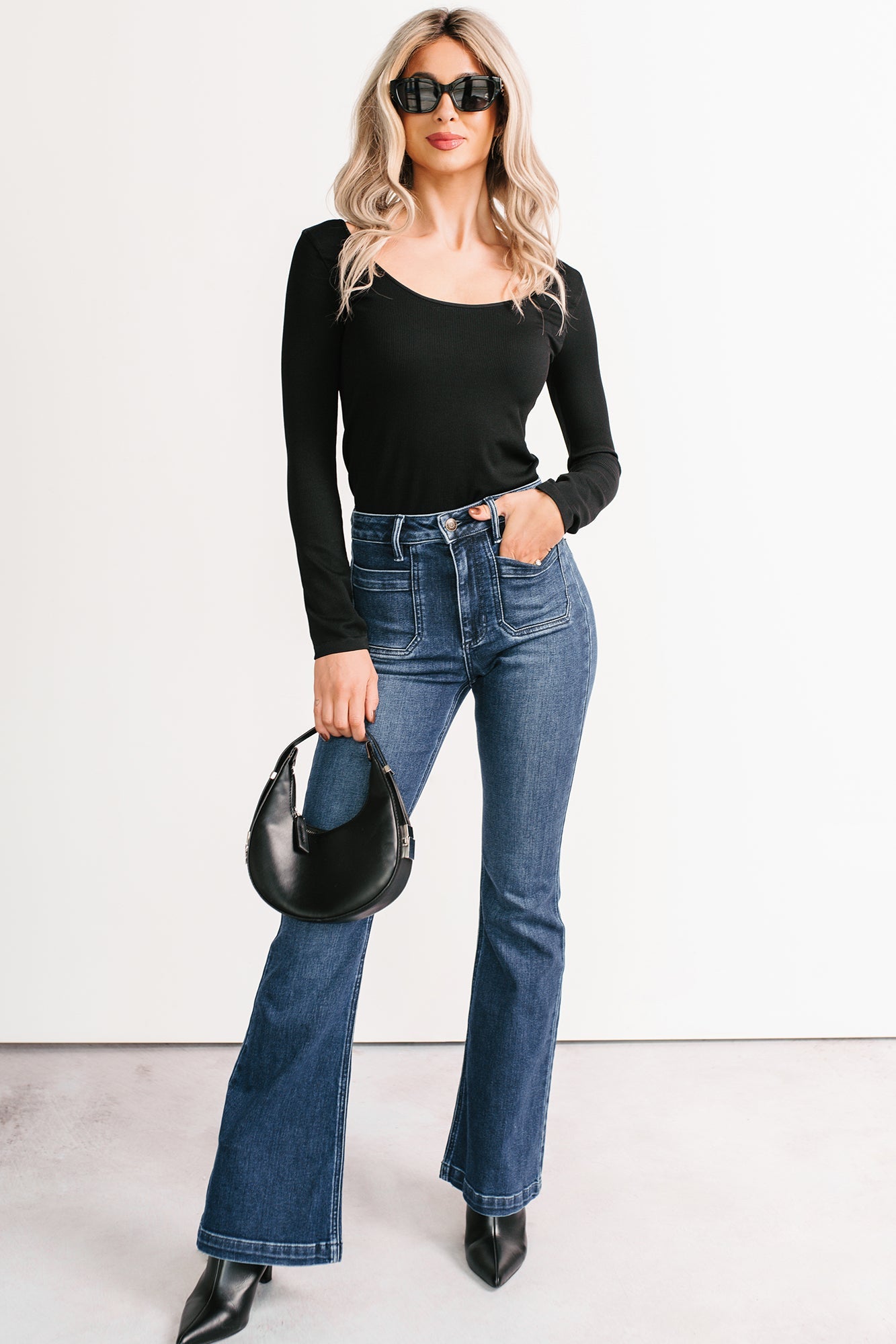 Alena Flare Sneak Peek Jeans (Medium Dark)