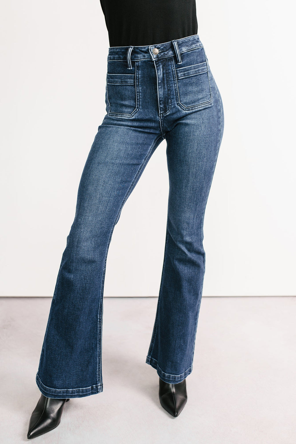 Alena Flare Sneak Peek Jeans (Medium Dark)
