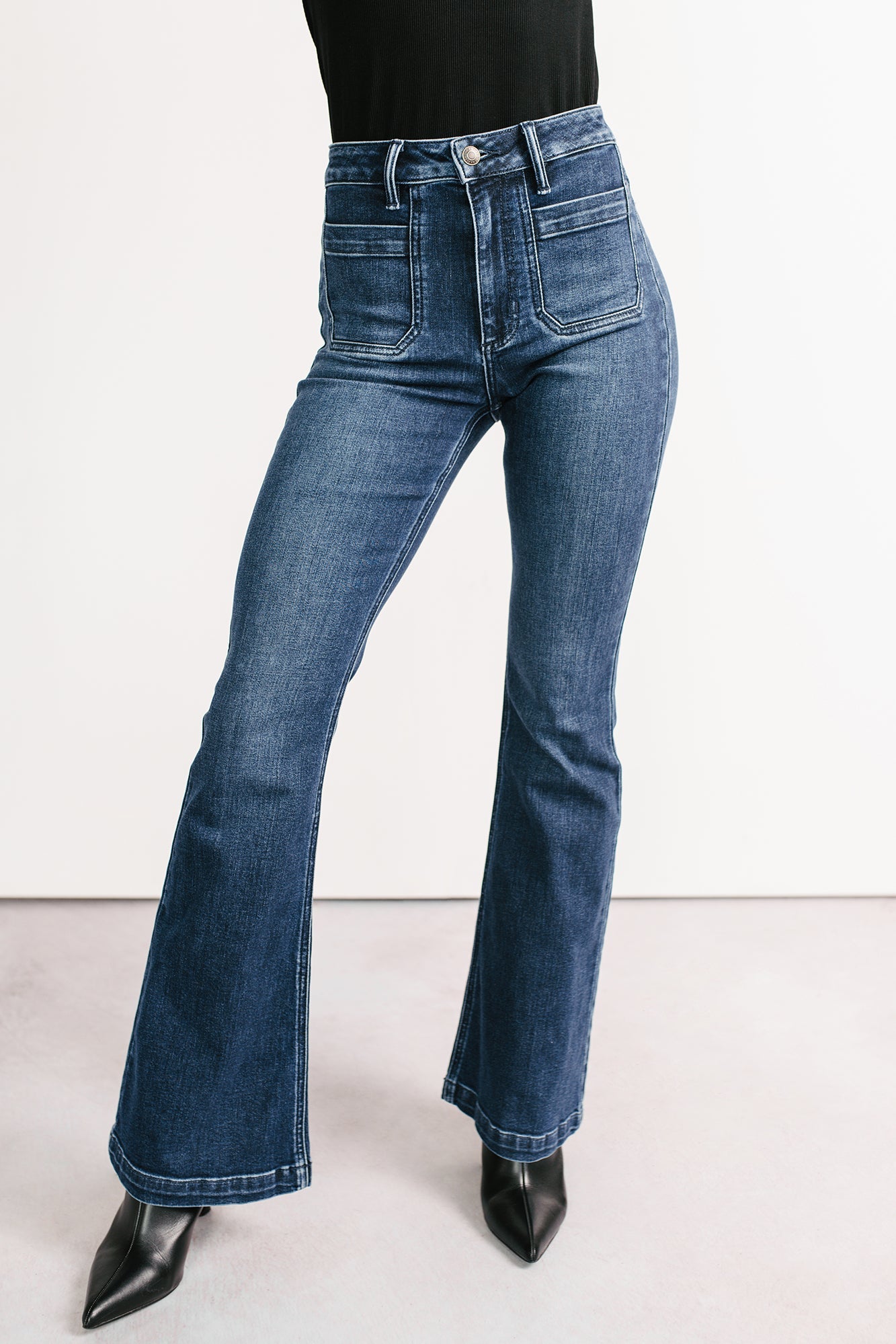 Alena Flare Sneak Peek Jeans (Medium Dark)