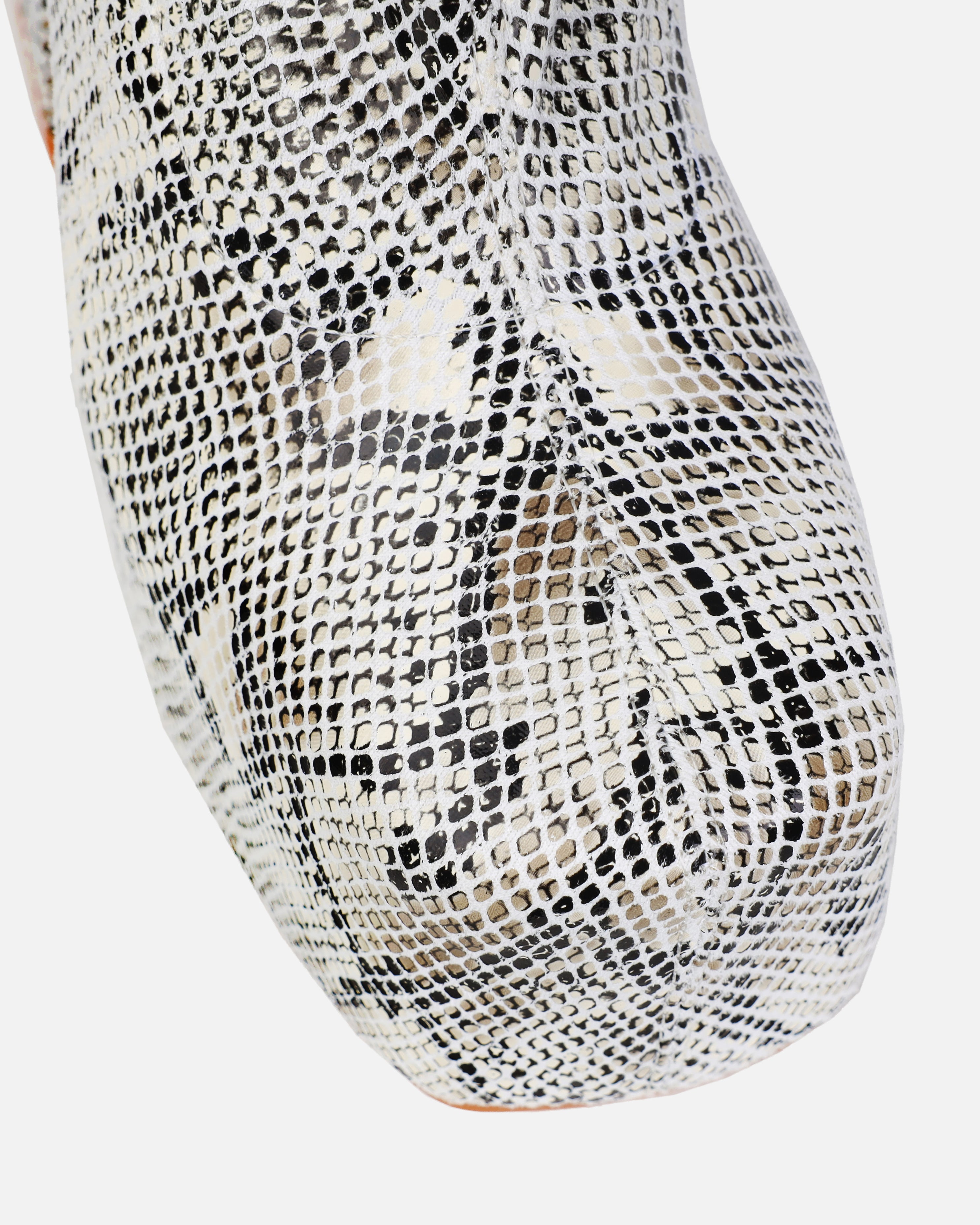 Foster Neutral Faux Snake Print Platform Block Heel Ankle Boots