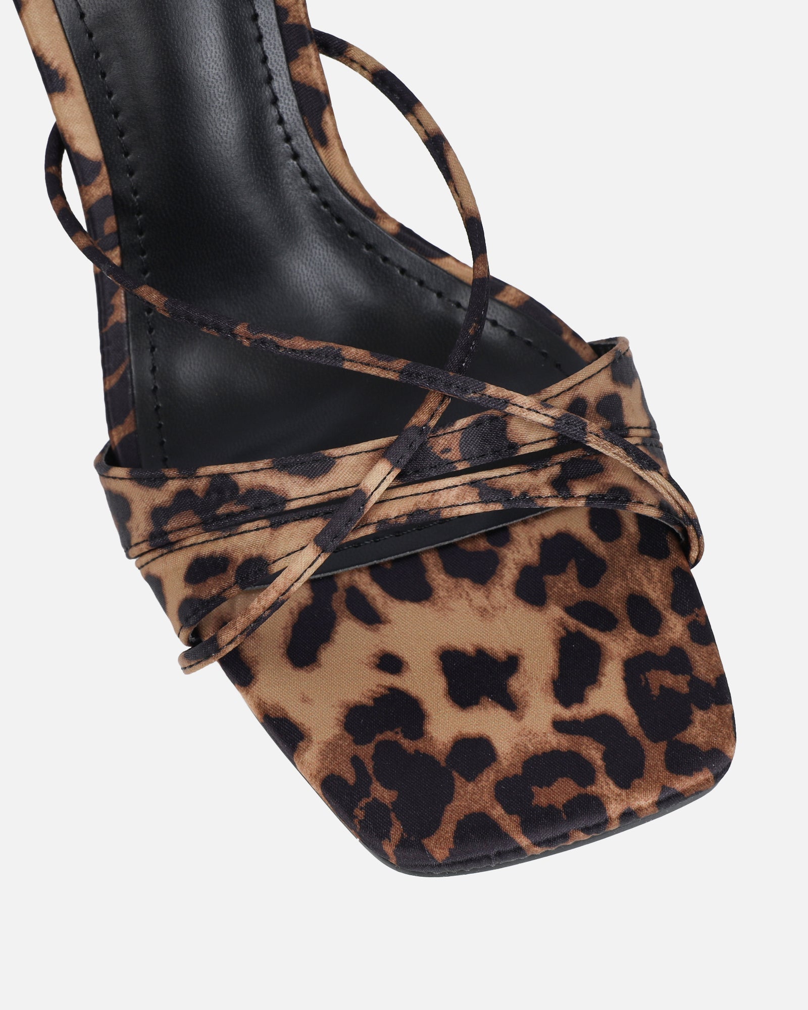 Danique Leopard Print Satin Mules