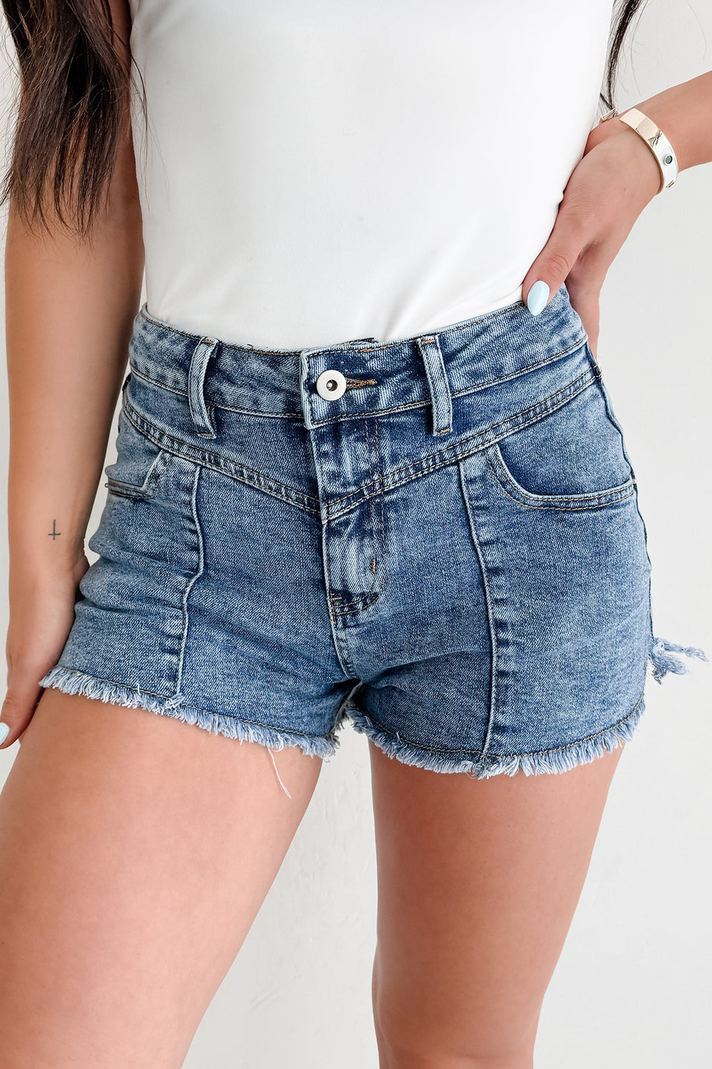 Hermione Frayed Very J Shorts (Denim)