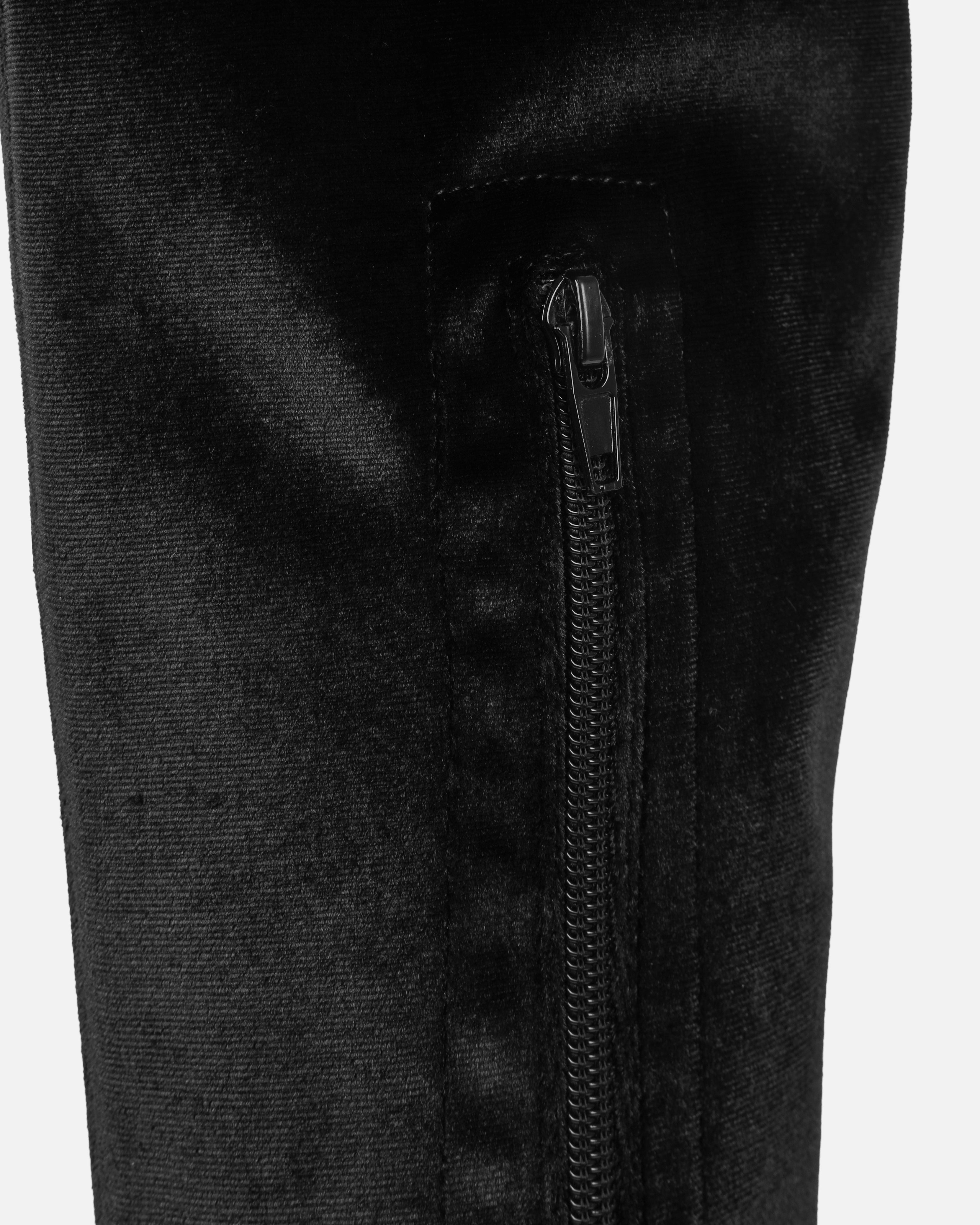 Addams Black Velvet Double Platform Thigh High Boots