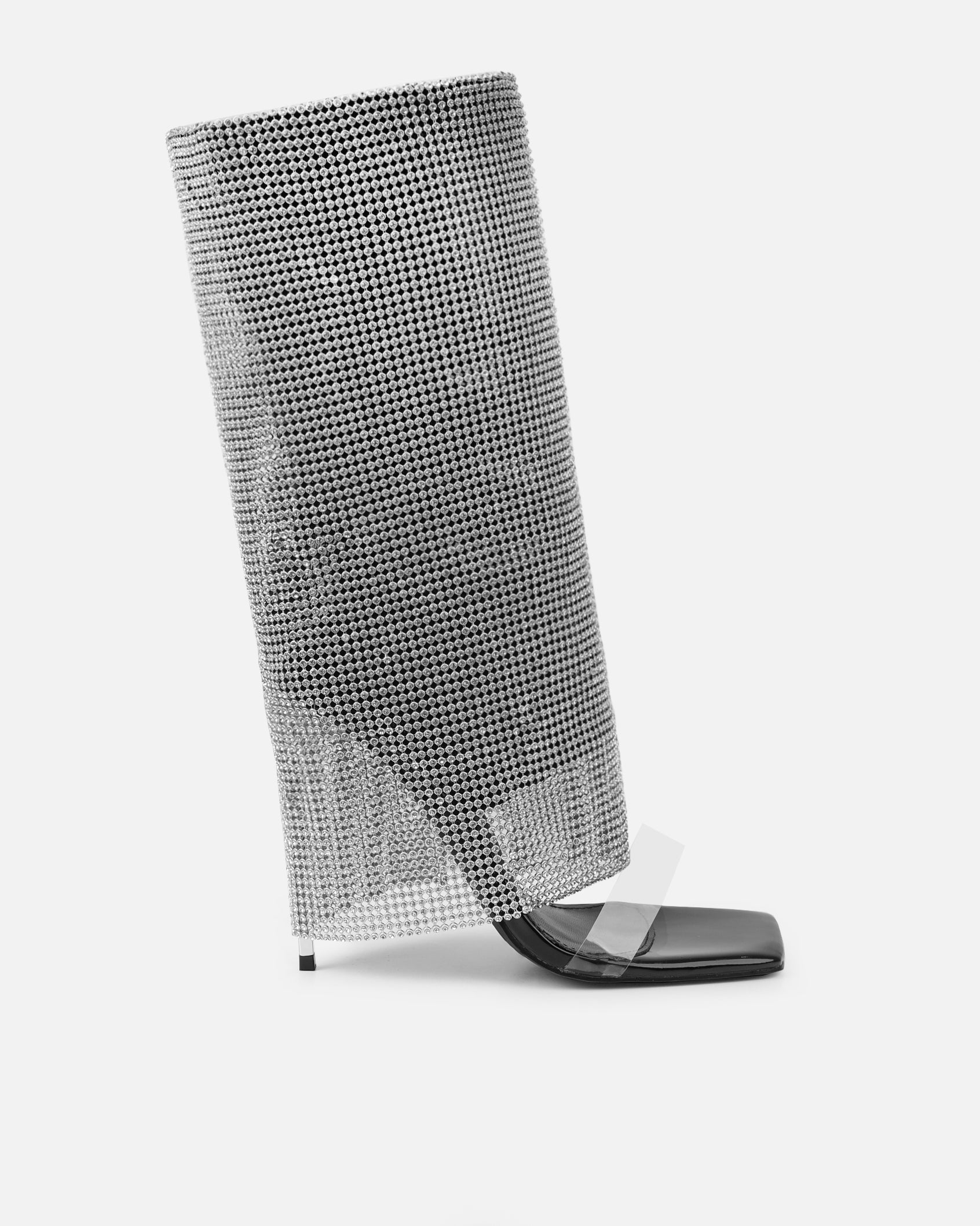 Alaskar Black Patent Diamante Heeled Sandals