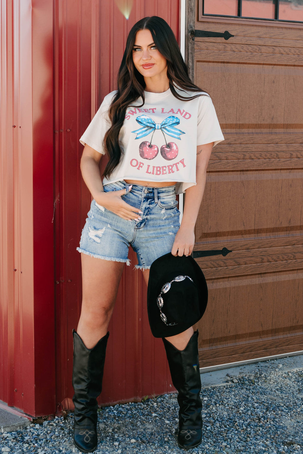 "Sweet Land Of Liberty" Graphic Tee (Beige)