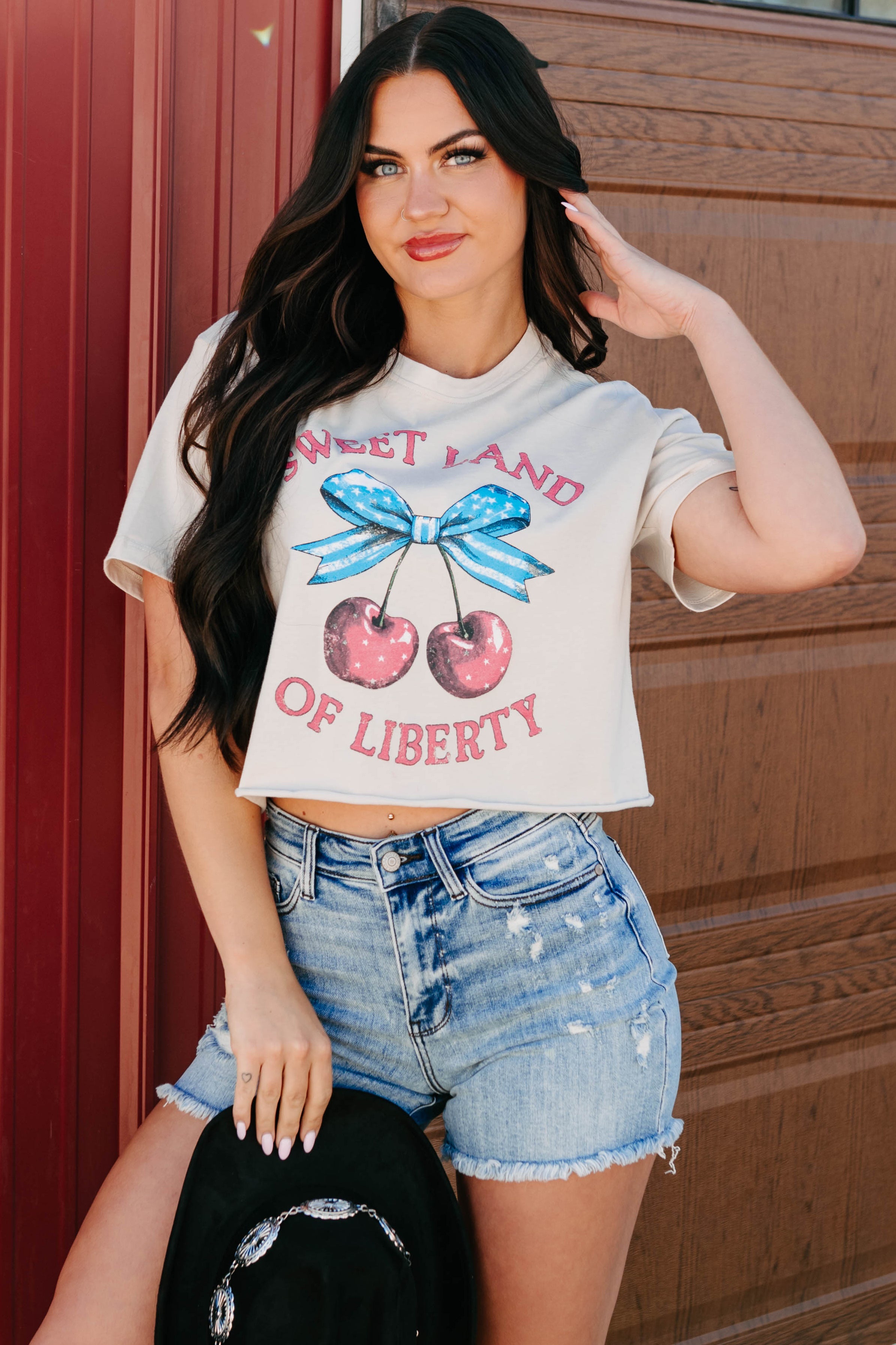 "Sweet Land Of Liberty" Graphic Tee (Beige)