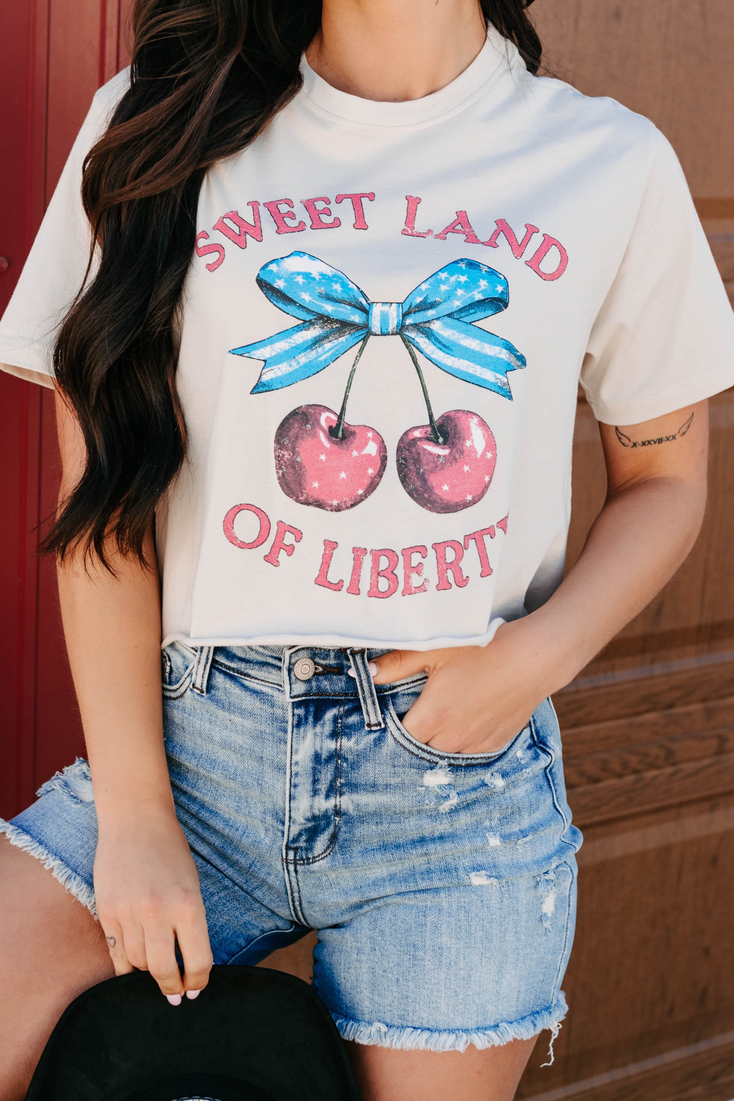 "Sweet Land Of Liberty" Graphic Tee (Beige)
