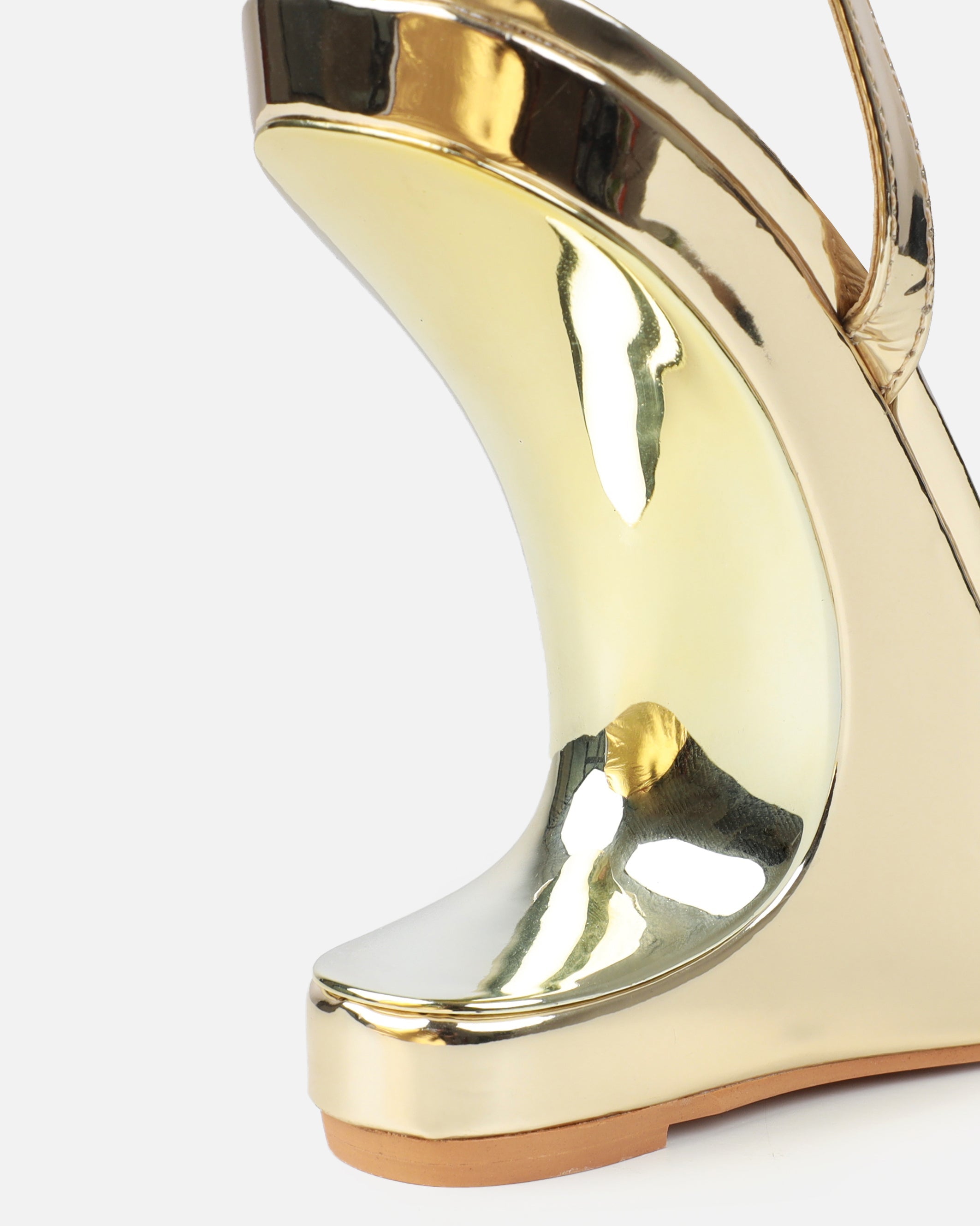 Priya Gold Metallic Strappy Wedges
