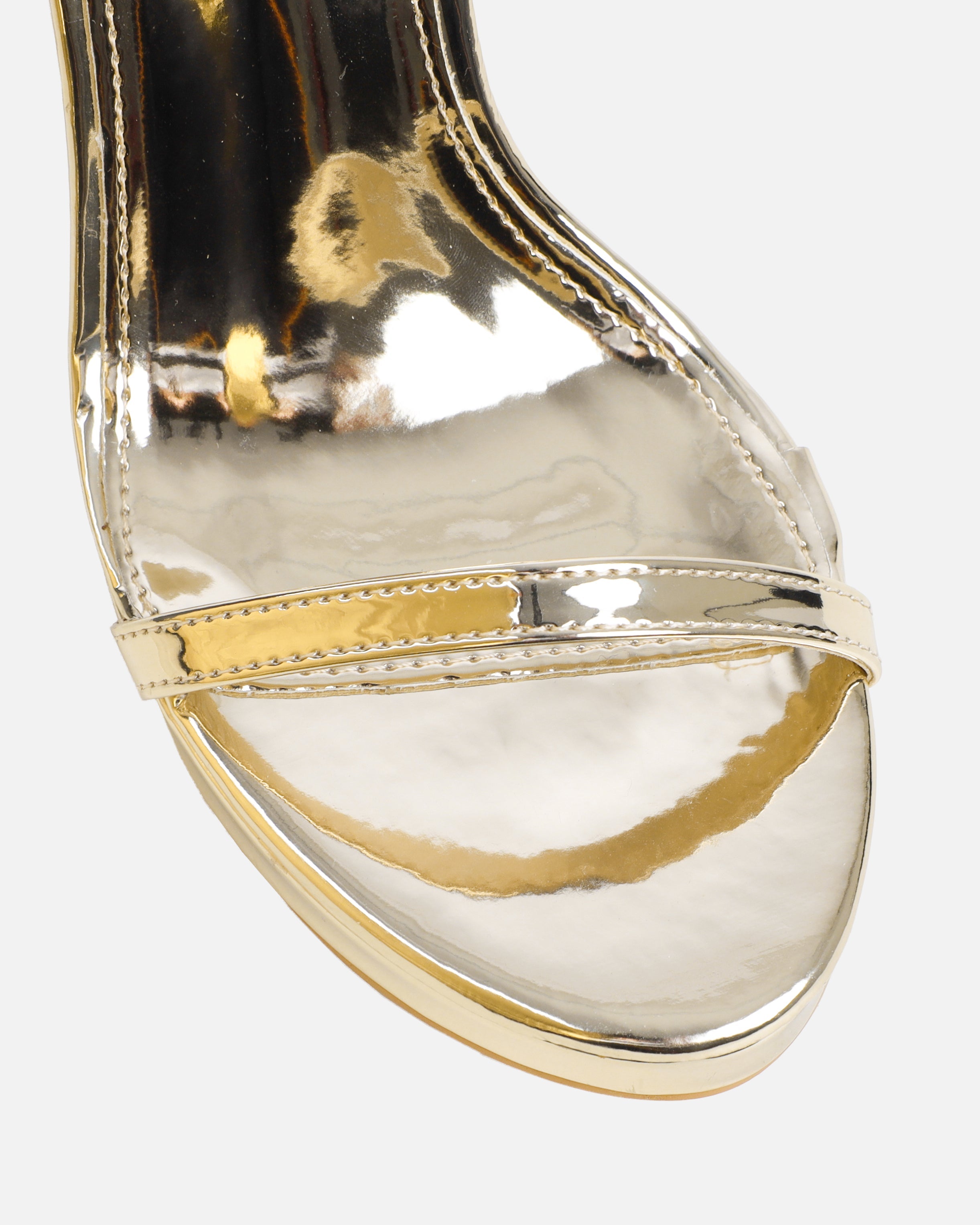 Priya Gold Metallic Strappy Wedges