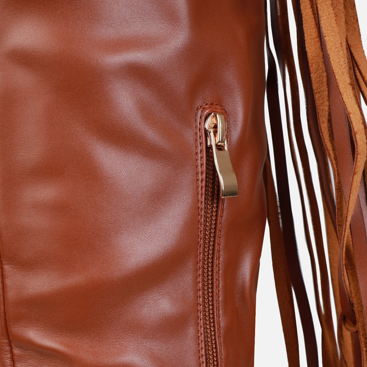 Gethin Tan Fringe Studded Knee High Boots