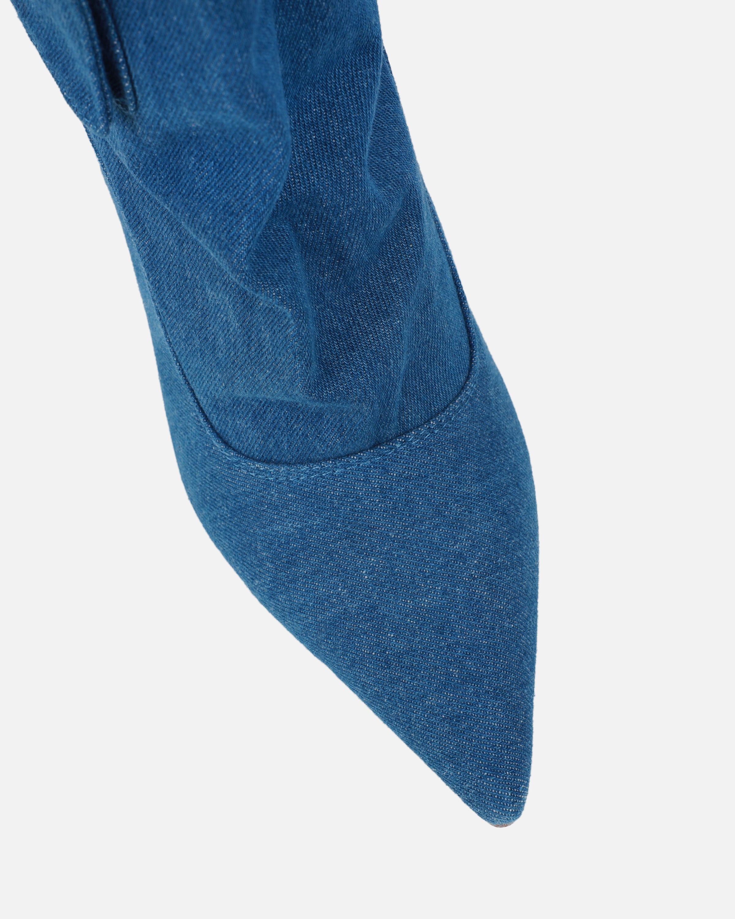 Stan Blue Denim Cargo Stiletto Boots