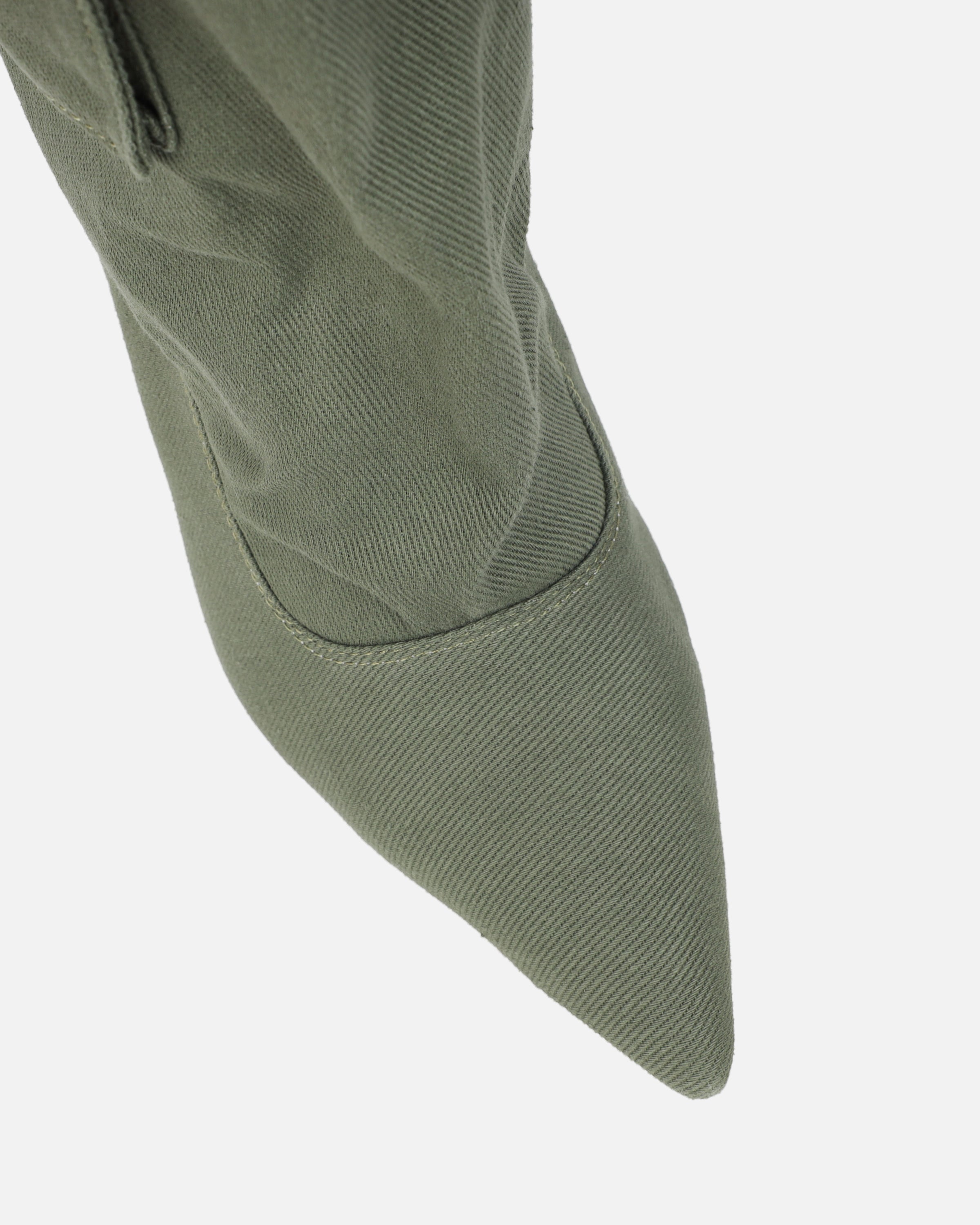 Stan Khaki Canvas Cargo Stiletto Boots