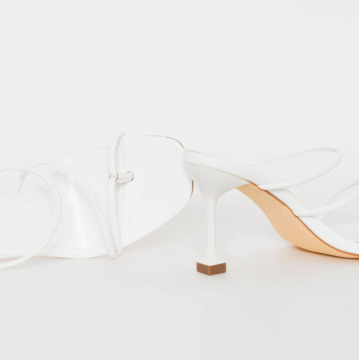 Jada Wide Fit White Snake Print Strappy Midi Heel Mules