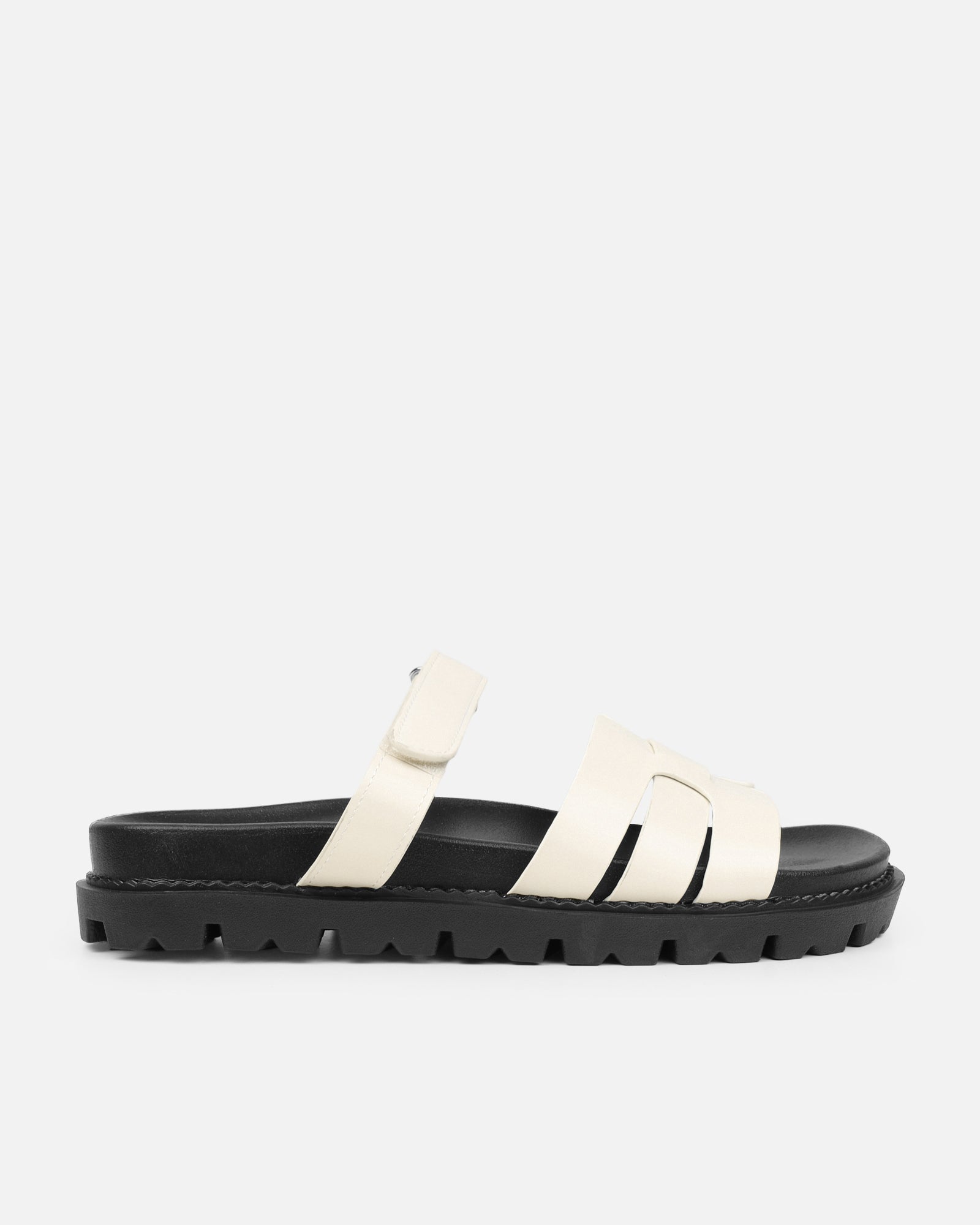 Adelle Ecru Box Chunky Footbed Slides