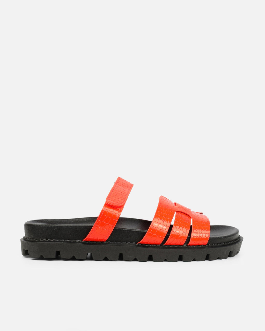 Adelle Orange Croc Chunky Footbed Slides