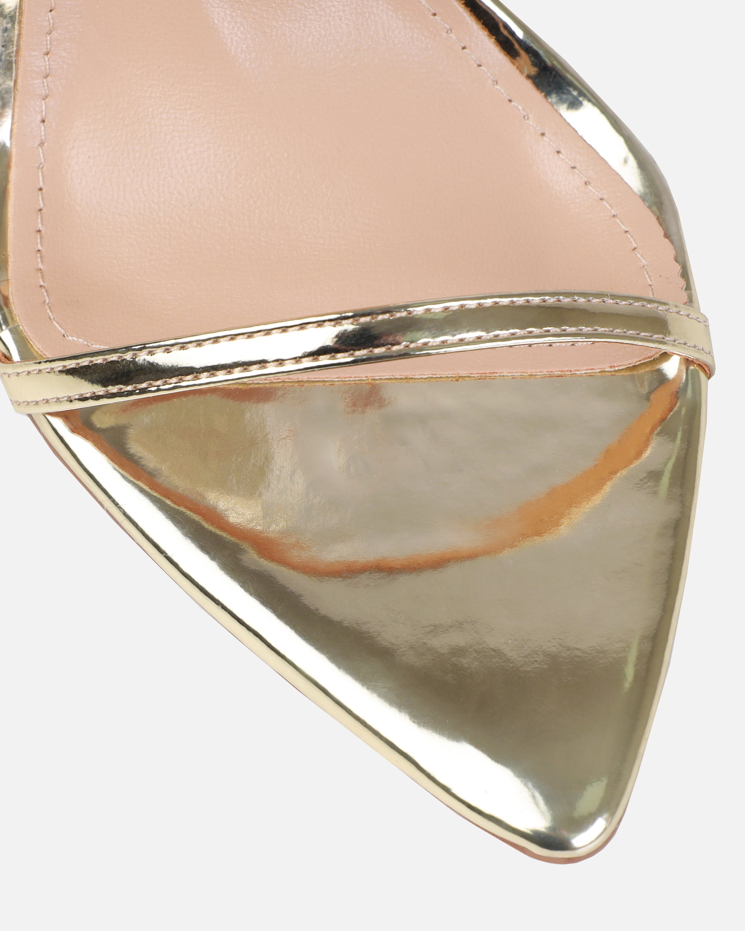 Icey Wide Fit Gold Diamante Block Heels