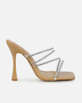 Jeyda Wide Fit Clear Nude Diamante Heels